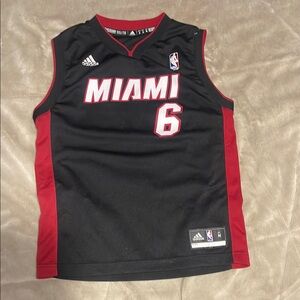 Adidas Miami Kids Basketball Jersey - Black and Red